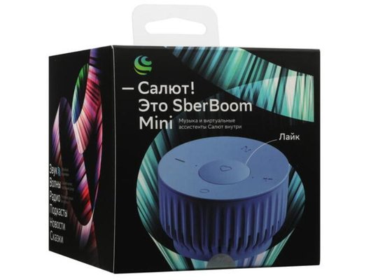 Умная колонка SBER BOOM MINI БЕЗОБЛАЧНЫЙ ГОЛУБОЙ